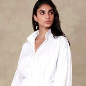 Banana Republic NWT European Linen Mini Dress Size M White